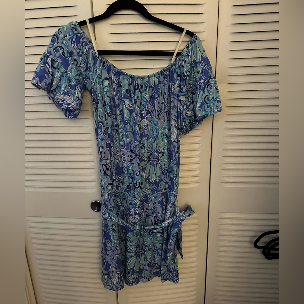 Lilly Pulitzer Blue and Green Patterned Dress